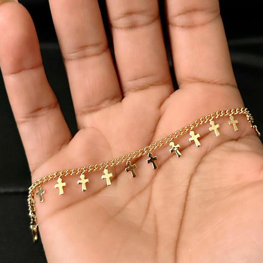 Gold Cross Bracelet